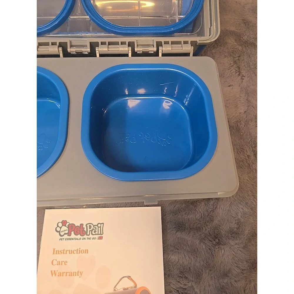 NEW My Pet Pail Travel Dog Bowl Blue Storage Water Bottles‎ Leash Collar & Bags